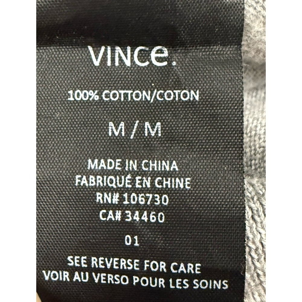 Vince Mens 100% Cotton Crewneck Lightweight Sweater Italian Yarn Elbow Patches M - Picture 11 of 12